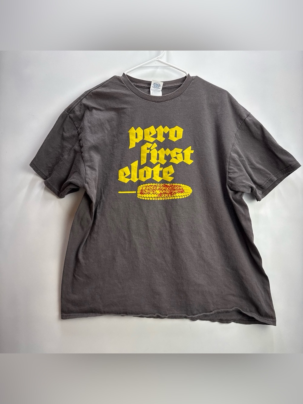 Pero First Elote Unisex Brown/Grey Graphic Tee